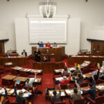 einstimmig angenommen, mit bunten Stimmkarten